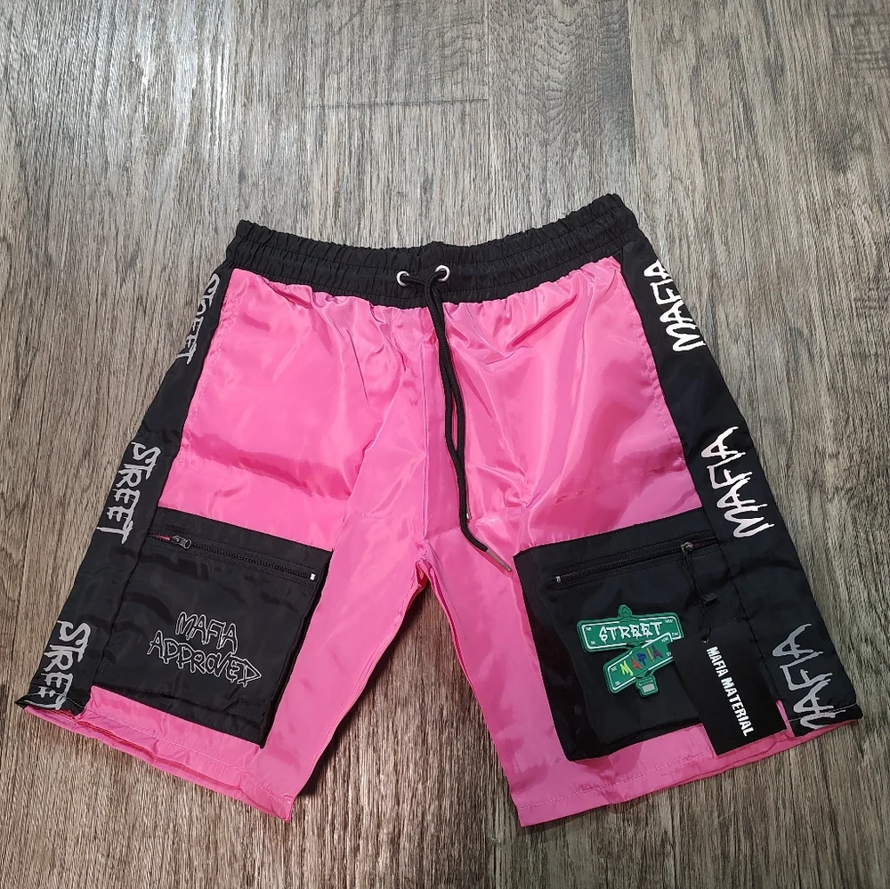 Street Mafia Nylon Pink and Black Men's Shorts size XL